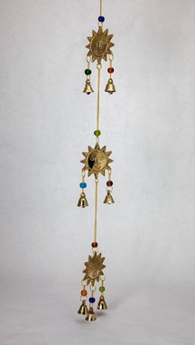 Three Sun Charms With Beads And Bells
