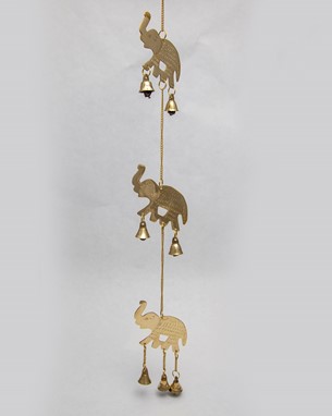 Triple Elephant Wind Chime W/ Bells
