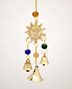 Sun Pendant W/ Beads & Bells