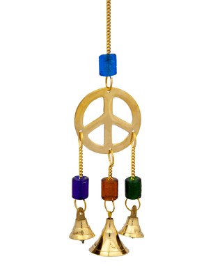 Brass Peace Chime W/ Beads & Bells