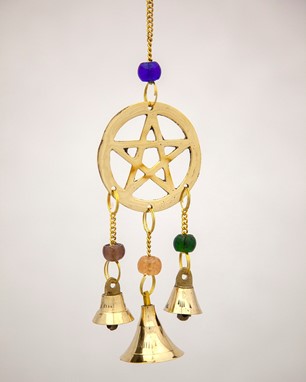 Brass Pentagram Chime W/ Bells