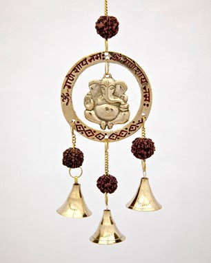 Brass Ganesha With Beads And Bells