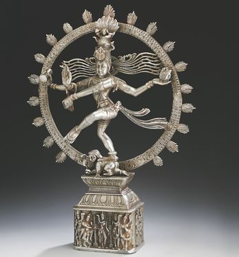 Aluminum Shiva Nataraja On Fancy Base