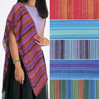 Silk Scarves With Ribbed Stripes