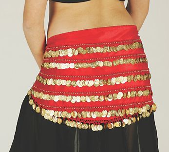 Stretch Velvet Hip Wrap With Coins