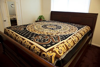 Cotton Om Print Tapestry from India Arts