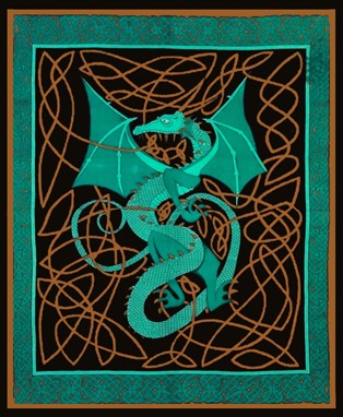 Wholesale Cotton Celtic English Dragon Tapestry from India Arts