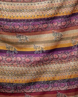 Striped Paisley & Elelphant Tapestry