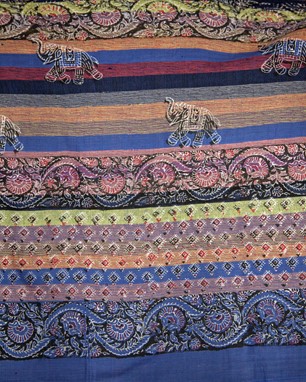 Wholesale Striped Cotton Paisley & Elephant Tapestry from India Arts