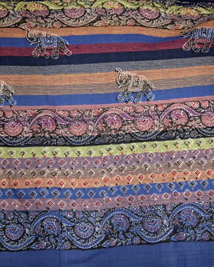 Striped Paisley & Elelphant Tapestry