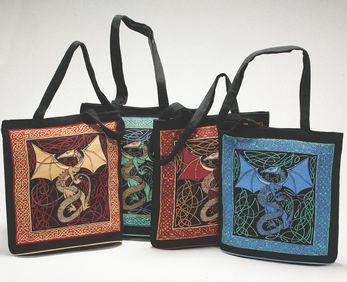 Cotton Celtic Dragon Bag W/ Gusset