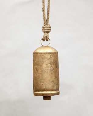 8.5 Inch Dome Top Tin Bell With Wood Striker From India Arts