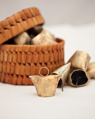 Wholesale Trapezoid Shape Tin Bell With Metal Striker from India Arts