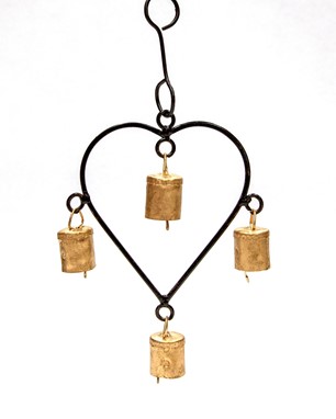 Iron Heart Chime With 4 Bells