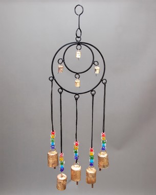 Iron Circle Chime With 9 Bells And Beads