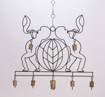 Wholesale handmade Wrought Iron Angel Wind Chime W/ Globe