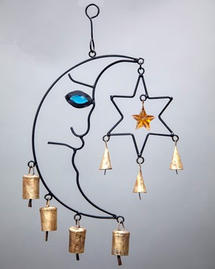 Wholesale Iron Celestial Chime with Glass Accents