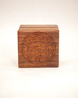Wholesale 4 Inch Carved Celtic Knot Wood Box