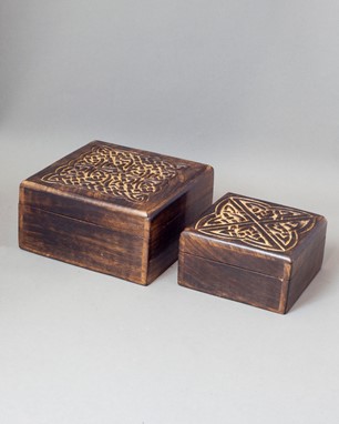 Wholesale Celtic Wood Box Set of 2 from India Arts
