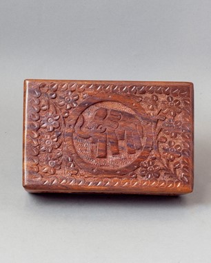 Wholesale 4x6 Hand Carved Elephant Wood Box from India Arts