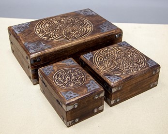 Wholesale Large Celtic Knot Wood Box Set of 3