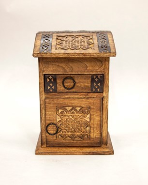Wholesale Celtic Wood Box With One Drawer from India Arts