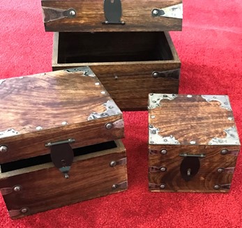 Wholesale Large Box Set of 3 With Metal Accents