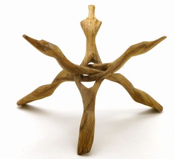 Wood Cobra Stand With 3 Legs