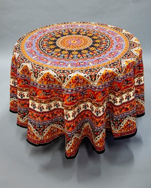Wholesale Round Cotton Elephant Tablecloth from India Arts