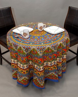 Wholesale Handmade Round Cotton Elephant Tablecloth