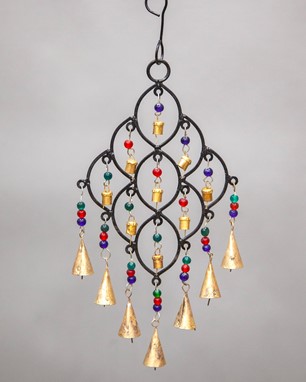 Wholesale Handmade Iron Wind Chime With Beads from india