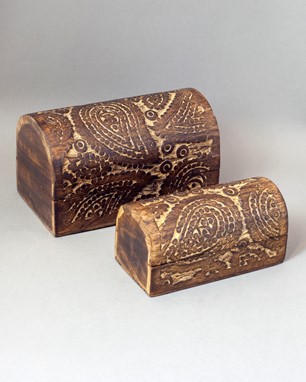 Wholesale Hand Carved Paisley Wood Box Set from India Arts