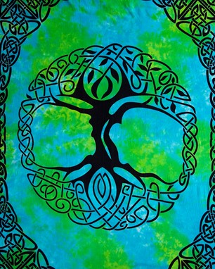 Wholesale Heavyweight Celtic Tree Tapestry With Fringe