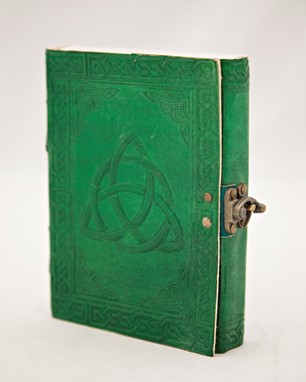 Wholesale Green Leather Celtic Triquetra Journal With Latch