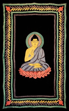 Wholesale Handbrushed Cotton Buddha Tapestry
