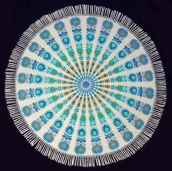 Wholesale Round Peacock Mandala Tablecloth With Fringe