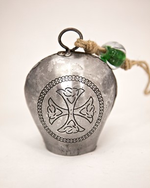 Wholesale Handmade Tin Bell On Jute With Celtic Cross from India Arts