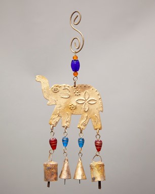 Wholesale Elephant Wind Chime With Bells & Beads from India