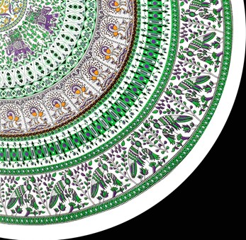 Wholesale Round Elephant/Peacock Mandala Tablecloth
