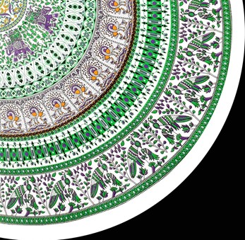 Elephant & Peacock Mandala Tablecloth