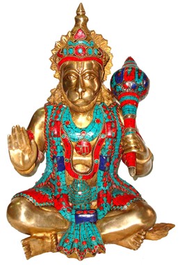Sitting Hanuman With Stones