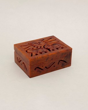 Wholesale Soapstone Box With Sun And Elephant from India Arts
