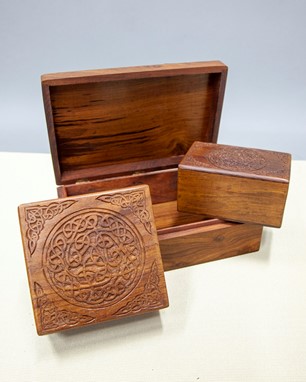 Wholesale Celtic Knot Wood Box Set of 3 from India Arts