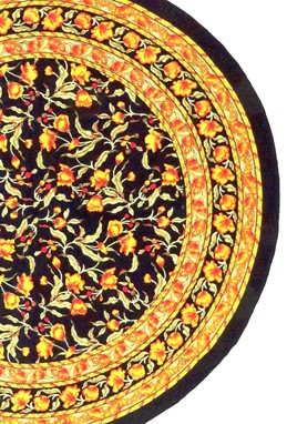 Wholesale Round Cotton French Floral Tablecloth from India Arts