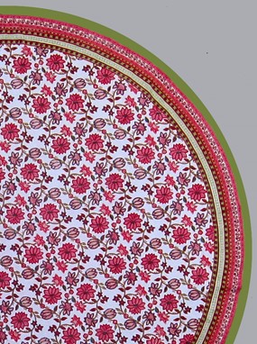 Wholesale Handmade Round Cotton Floral Tablecloth