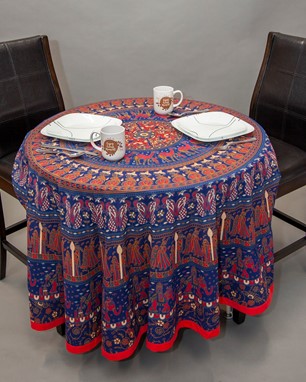 Wholesale Large Cotton Camel/Peacock Mandala Tablecloth