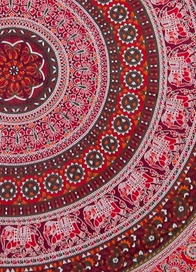 Elephant/Peacock Mandala Tablecloth