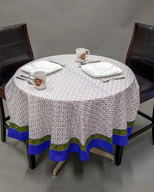 Wholesale Small Round Buti Tablecloth from India Arts