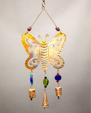 Wholesale iron Butterfly Wind Chime With Bells And Beads from India