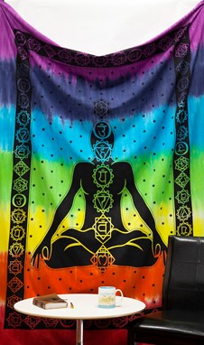 Wholesale Tie Dye 7 Chakra Cotton Tapestry from India Arts